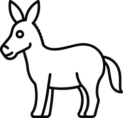 christmas donkey icon on transparent background