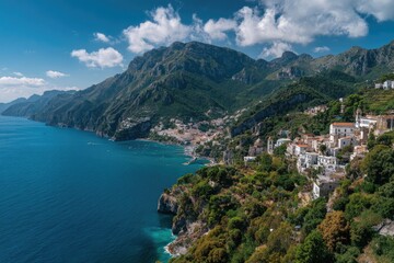 Coastal town nestled amongst mountains