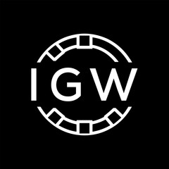 IGW Minimalist FVA Logo Design on Black Background – IGW Later Logo, Modern Circular Branding Concept
