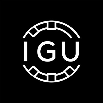 IGU Minimalist FVA Logo Design on Black Background &ndash; IGU Later Logo, Modern Circular Branding Concept
