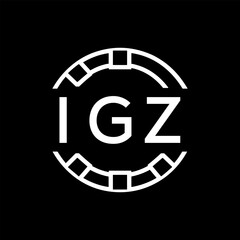 IGZ Minimalist FVA Logo Design on Black Background – IGZ Later Logo, Modern Circular Branding Concept
