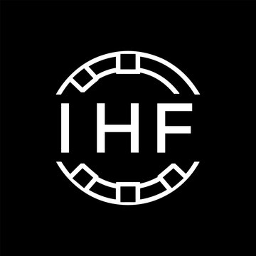 IHF Minimalist FVA Logo Design on Black Background &ndash; IHF Later Logo, Modern Circular Branding Concept
