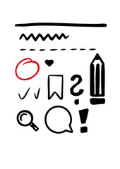 Zeichen Zeichnung Markierung Unterstrich Markierungen wichtig Text symbole icons gezeichnet
