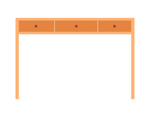 Desk in simple flat style. Home office modern table. Furniture for interior design.