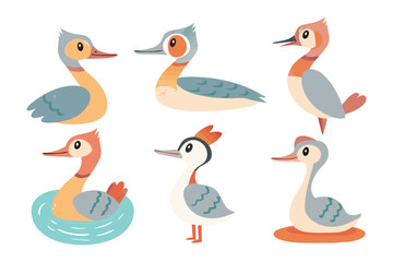 Feathered friends: a delightful collection of charming bird illustrations, perfect for projects that celebrate the beauty and diversity of avian life.