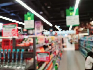 defocused abstrack background of minimarket
