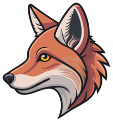Obraz premium Stylized Fox Head Illustration with Sharp Features and Golden Eye