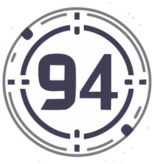 Fototapeta premium Number Ninety Four in Target Icon Concept Graphic Illustration