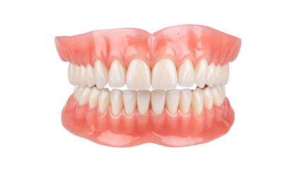 Realistic human teeth isolated on transparent background PNG format