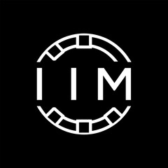 IIM Minimalist FVA Logo Design on Black Background – IIM Later Logo, Modern Circular Branding Concept
