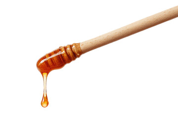 Honey dripping from a wooden dipper (2)
