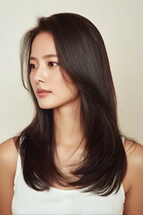 Naklejka premium portrait of a woman model with clear skin