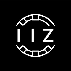 IIZ Minimalist FVA Logo Design on Black Background – IIZ Later Logo, Modern Circular Branding Concept
