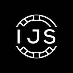 IJS Minimalist IJS Logo Design on Black Background – IJS Later Logo, Modern Circular Branding Concept

