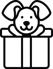 puppy gift icon on transparent background