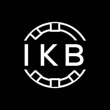 IKB Minimalist IKB Logo Design on Black Background &ndash; IKB Later Logo, Modern Circular Branding Concept

