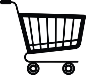 Empty Shopping Cart Silhouette Vector