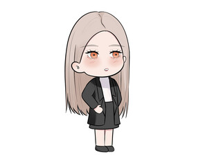 office girl character