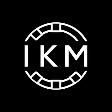 IKM Minimalist IKM Logo Design on Black Background &ndash; IKM Later Logo, Modern Circular Branding Concept

