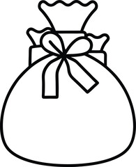 sack of gifts icon on transparent background