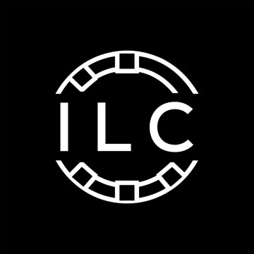 ILC Minimalist ILC Logo Design on Black Background &ndash; ILC Later Logo, Modern Circular Branding Concept

