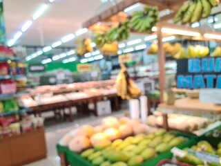 Blurred defocused view inside minimarket