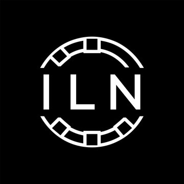 ILN Minimalist ILN Logo Design on Black Background &ndash; ILN Later Logo, Modern Circular Branding Concept
