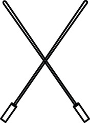 ski poles icon on transparent background