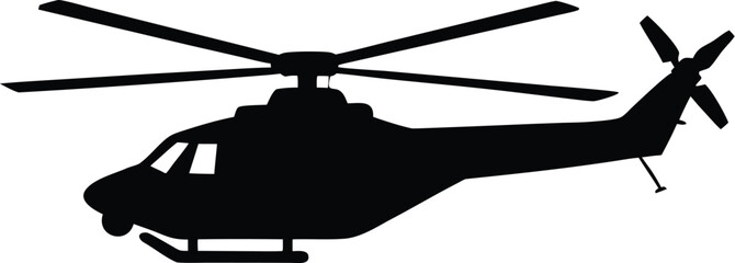 black silhouette of a helicopter ©  anjalistudio