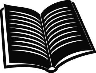 Open Book Vector Silhouette Icon