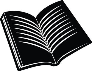  Open Book Vector Silhouette Icon
