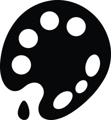 Fototapeta premium Paint Palette Vector Silhouette Icon