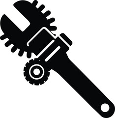 Adjustable Wrench Vector Silhouette Icon