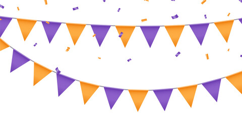 Colorful party flags background vector for celebration decoration.