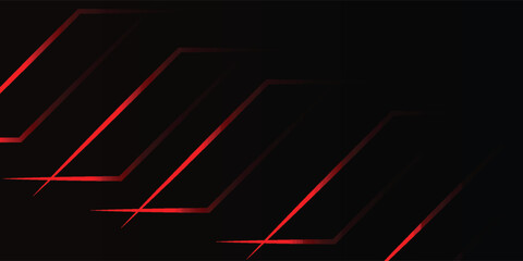 Futuristic black and red tech background with sharp diagonal lines and digital glow. Perfect for technology, cyber, and gaming themes. Dark, modern, abstract.