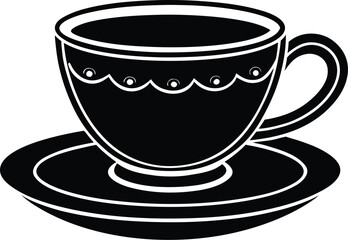 Tea Cup Vector Silhouette