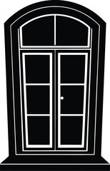 black window isolated on white background