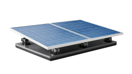 Solar panel isolated on a white background for renewable energy concepts.