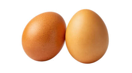 Two brown eggs on a white isolate background, perfect for culinary and food-related projects.