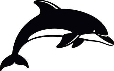 dolphin isolated on white background intelligent marine mammal for ocean wildlife and nature illustration