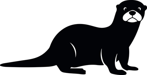 otter animal isolated on white background playful aquatic mammal for wildlife and nature illustration