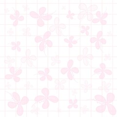 flower, butterfly, pastel pink, background, line art, cartoon style, cute, vintage, minimal, soft, textile, nature, wallpaper, romantic, sweet, delicate, leaves, petals, floral pattern, drawing