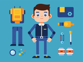 Male character creator kit vector illustration