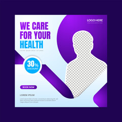 Medical healthcare square flyer social media post