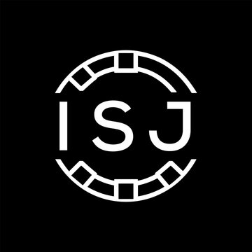 ISJ Minimalist ISJ Logo Design on Black Background &ndash; ISJ Later Logo, Modern Circular Branding Concept
