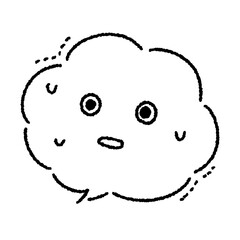 吹き出し　顔　怯える