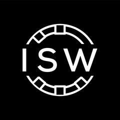 ISW Minimalist ISW Logo Design on Black Background – ISW Later Logo, Modern Circular Branding Concept
