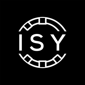 ISY Minimalist ISY Logo Design on Black Background &ndash; ISY Later Logo, Modern Circular Branding Concept
