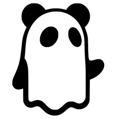 Panda ghost silhouette