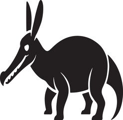 Cartoon farm animal silhouettes: a cute rabbit and a wild donkey vector illustration